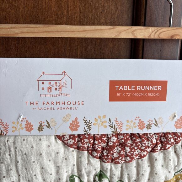 The Farmhouse Rachel Ashwell Quilted Reversible Table Runner 16x72 Thanksgiving - Picture 4 of 7